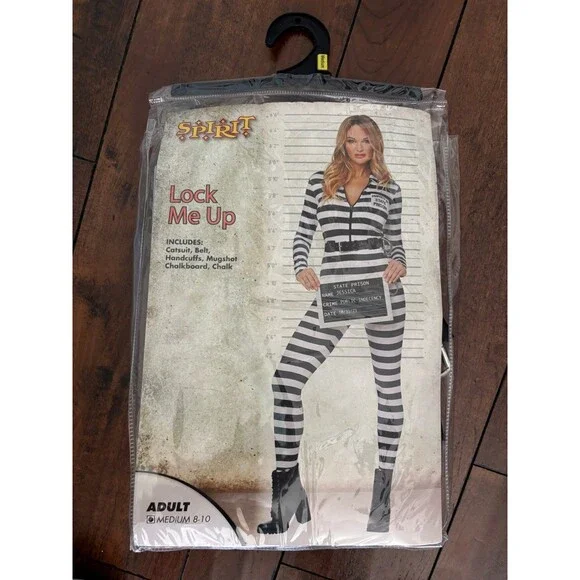 Spirit Halloween Lock-Me-Up Costume Sexy Jailbird Adult M Halloween Party - Picture 11 of 12
